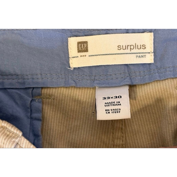 Gap Men's Surplus Khaki Straight Leg Chinos Pants Size 33x30 - Picture 3 of 8